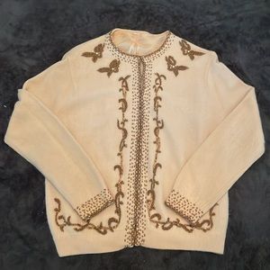 Women’s Vintage  Copper Beaded Cashmere Sweater